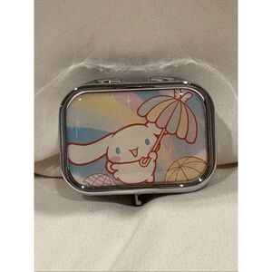 Cinnamoroll Rainbow Umbrella Travel Pill Box 2 Compartment Meds Pill Case NEW
